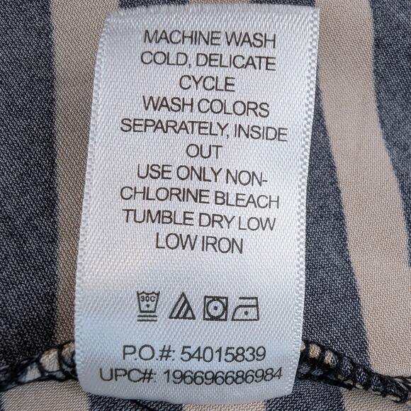 NWOT Woman Within Asymmetrical Black and Tan Striped Swing Tunic 2X - Picture 9 of 9